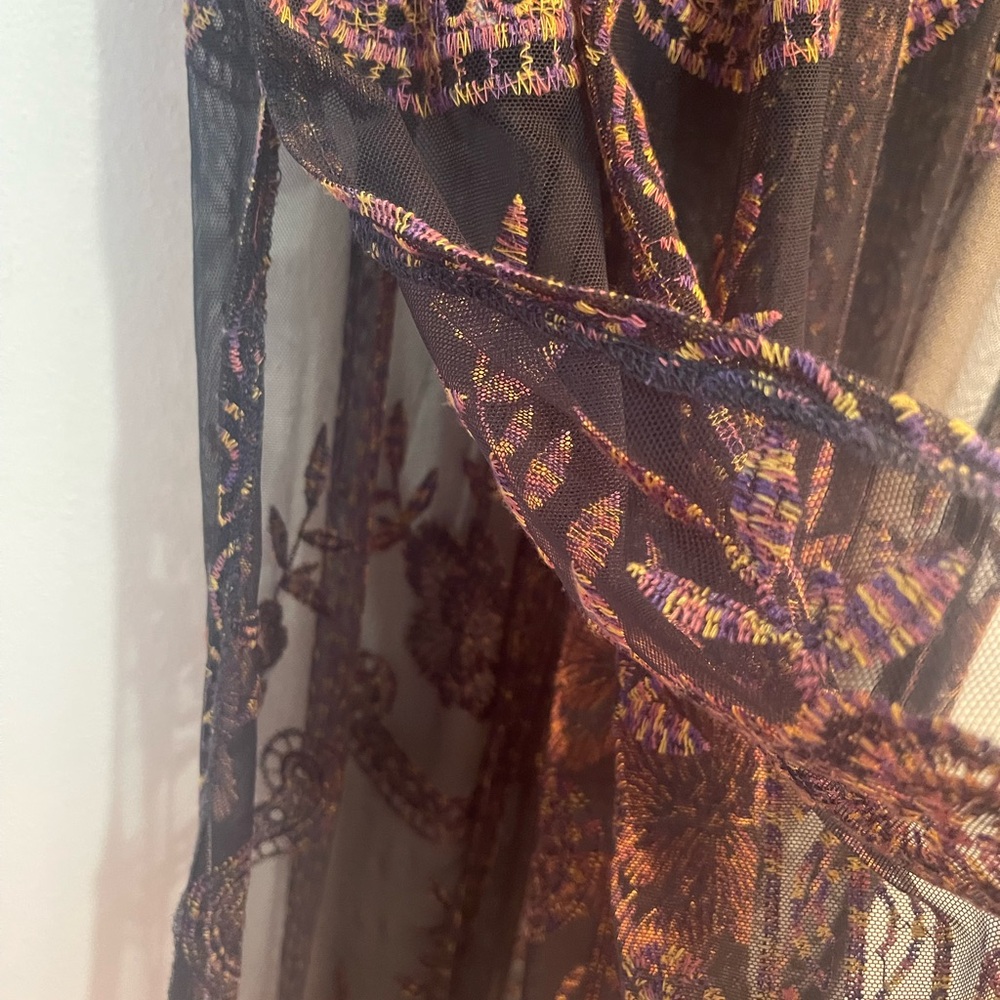 Altar'd State Catania Lace Mesh Embroidered Bohemian Maxi Dress Women's size S - Picture 11 of 12